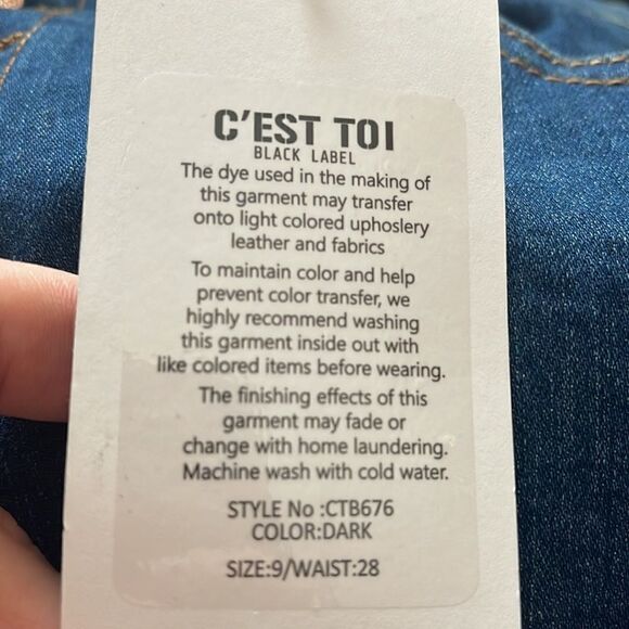 C’EST TOI Black Label mid rise button fly down wide flare jeans bell bottom 7 27 - Picture 7 of 16